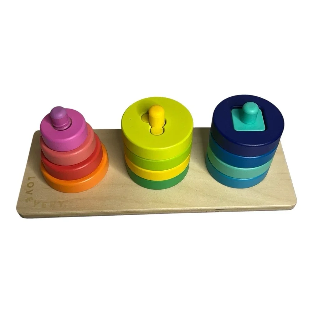 Lovevery Wood Sorting Stacking Shapes Colors Toy INVESTIGATOR Play Montessori